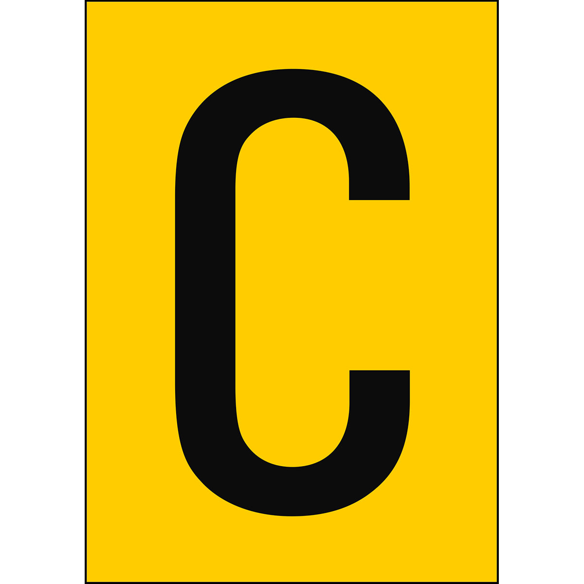 Chiffres et lettres A4 - Jaune/Noir - C - B-7527 (Polypropylène)