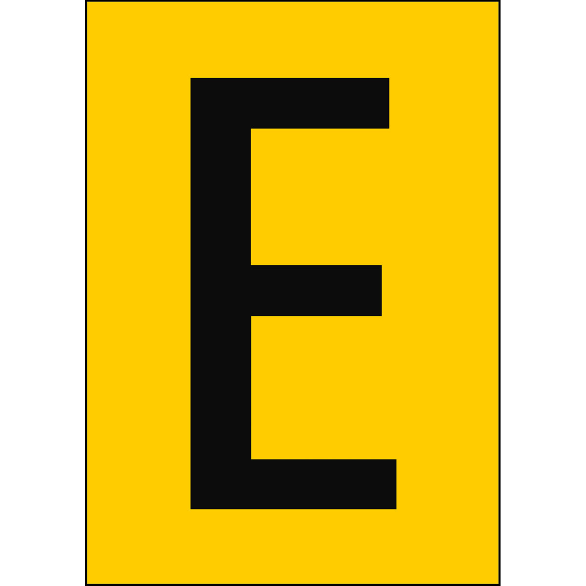 Chiffres et lettres A4 - Jaune/Noir - E - B-7527 (Polypropylène)