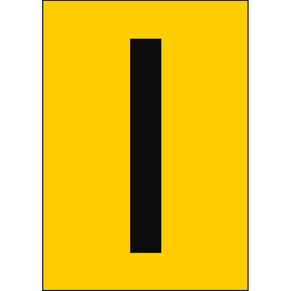 Numbers &amp; Letters A4 - Yellow/Black - I - B-7541 (Laminated Polyester)