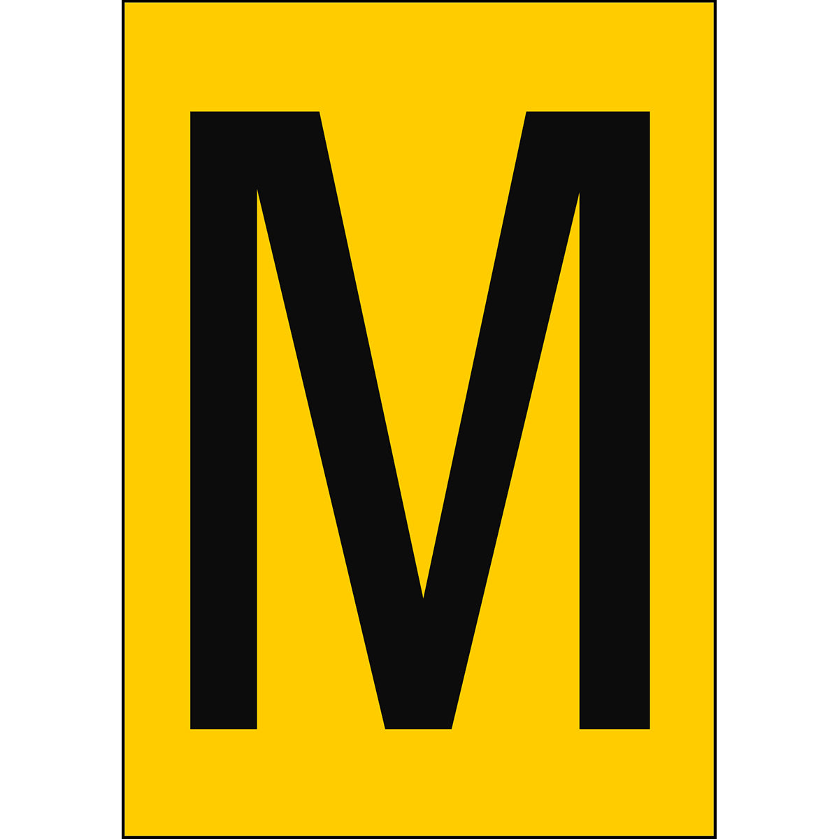 Chiffres et lettres A4 - Jaune/Noir - M - B-7527 (Polypropylène)