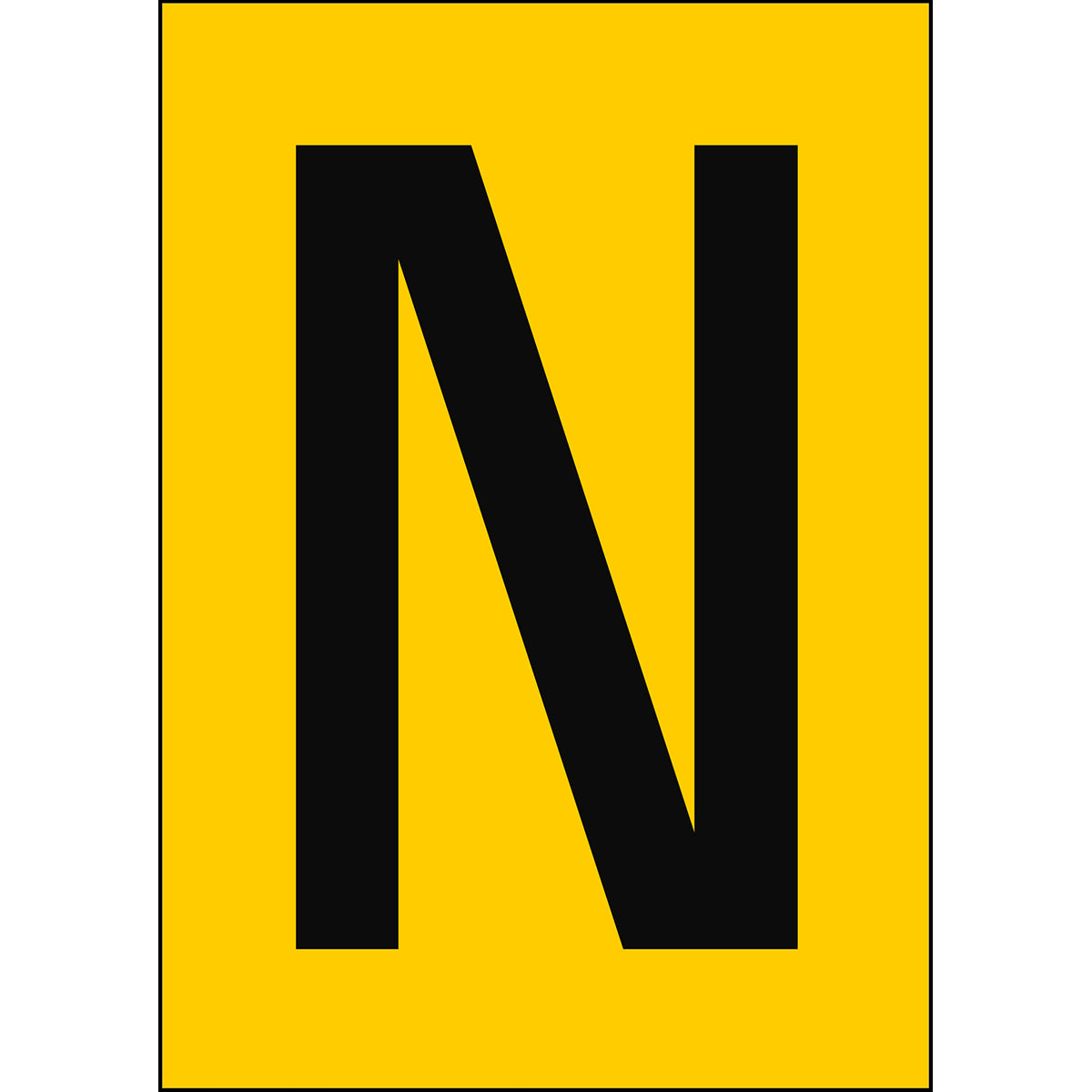 Numbers &amp; Letters A4 - Yellow/Black - N - B-859 (Magnetic Foil)