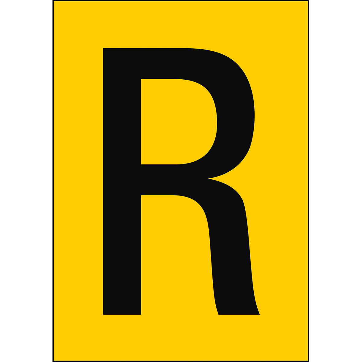Numbers &amp; Letters A4 - Yellow/Black - R - B-859 (Magnetic Foil)