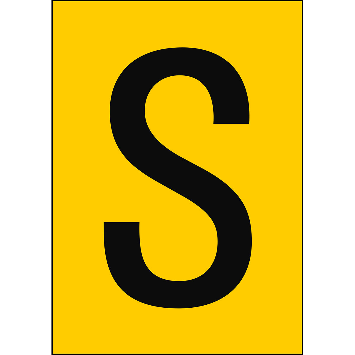 Chiffres et lettres A4 - Jaune/Noir - S - B-7541 (Polyester laminé)