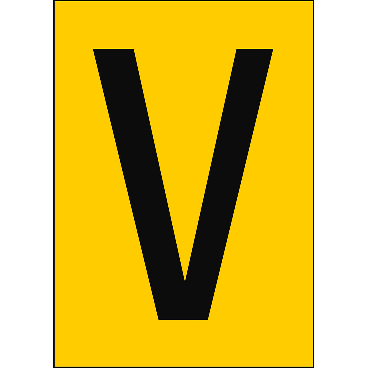 Chiffres et lettres A4 - Jaune/Noir - V - B-7527 (Polypropylène)