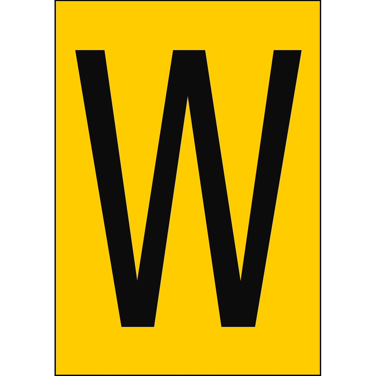 Chiffres et lettres A4 - Jaune/Noir - W - B-7527 (Polypropylène)