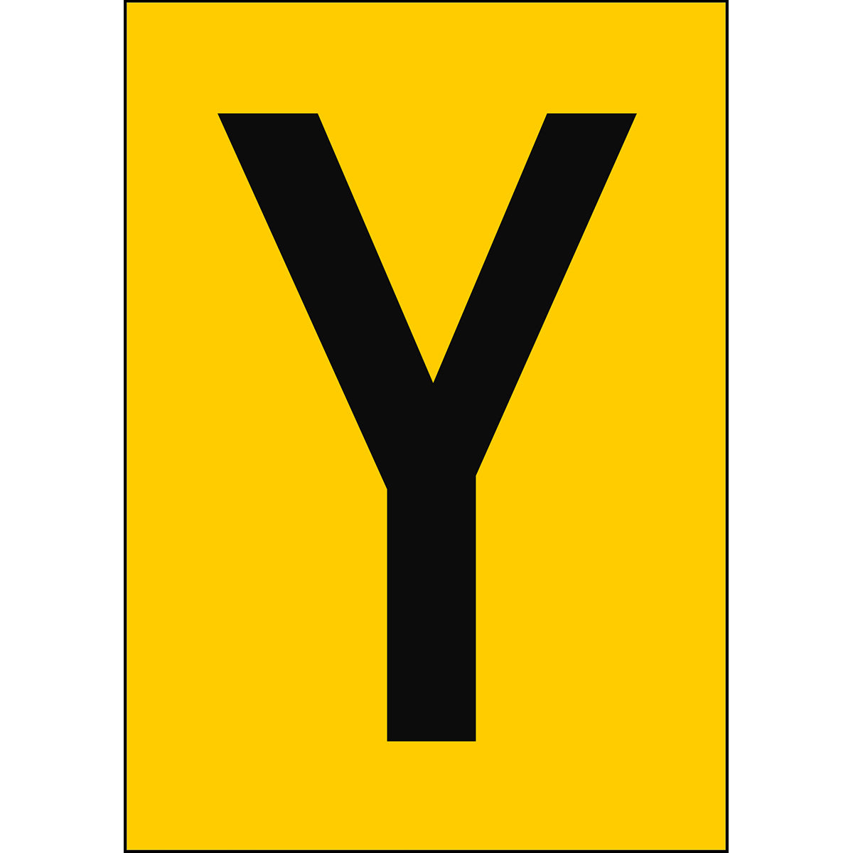 Chiffres et lettres A4 - Jaune/Noir - Y - B-7541 (Polyester laminé)