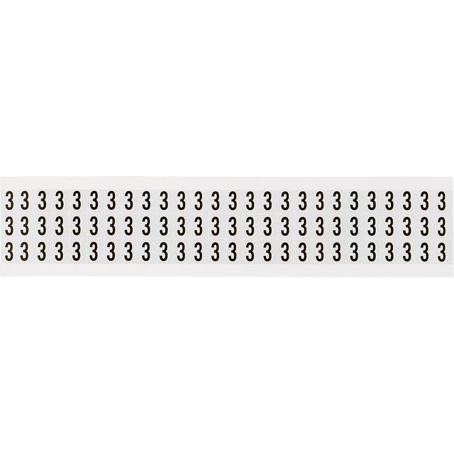 Zahlen & Buchstaben, B-499 (Nylongewebe), Weiß - 3 , 12,7 x 9,5 mm