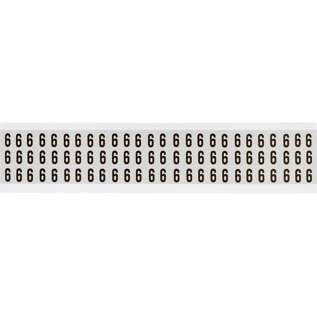 Zahlen & Buchstaben, B-499 (Nylongewebe), Weiß - 6 , 12,7 x 9,5 mm