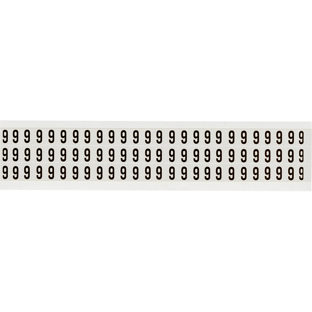 Zahlen & Buchstaben, B-499 (Nylongewebe), Weiß - 9 , 12,7 x 9,5 mm