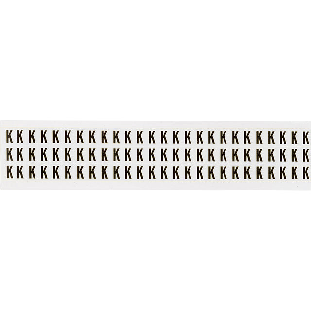 Zahlen & Buchstaben, B-499 (Nylongewebe), Weiß - K , 12,7 x 9,5 mm
