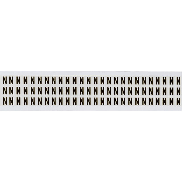 Zahlen & Buchstaben, B-499 (Nylongewebe), Weiß - N , 12,7 x 9,5 mm