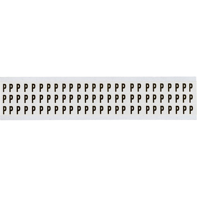 Zahlen & Buchstaben, B-499 (Nylongewebe), Weiß - P , 12,7 x 9,5 mm