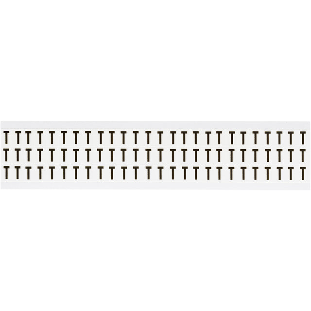 Zahlen & Buchstaben, B-499 (Nylongewebe), Weiß - T , 12,7 x 9,5 mm