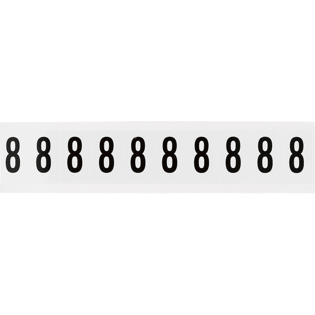Zahlen & Buchstaben, B-499 (Nylongewebe), Weiß - 8 , 38 x 22 mm