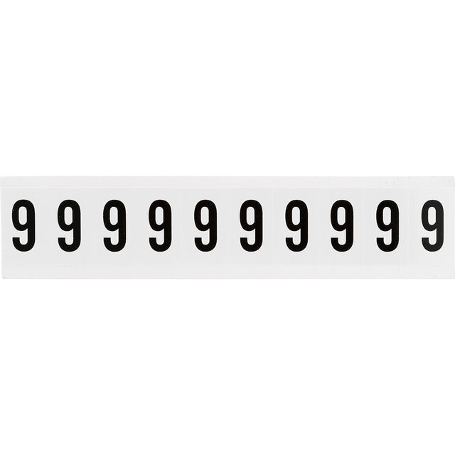 Zahlen & Buchstaben, B-499 (Nylongewebe), Weiß - 9 , 38 x 22 mm
