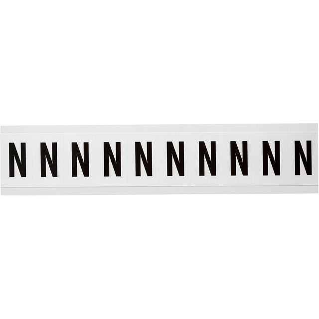 Zahlen & Buchstaben, B-499 (Nylongewebe), Weiß - N , 38 x 22 mm