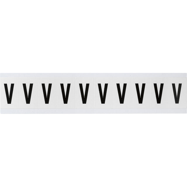 Zahlen & Buchstaben, B-499 (Nylongewebe), Weiß - V , 38 x 22 mm