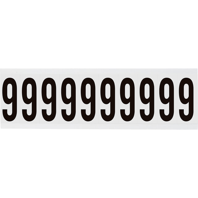 Zahlen & Buchstaben, B-499 (Nylongewebe), Weiß - 9 , 57 x 22 mm