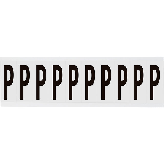 Zahlen & Buchstaben, B-499 (Nylongewebe), Weiß - P , 57 x 22 mm