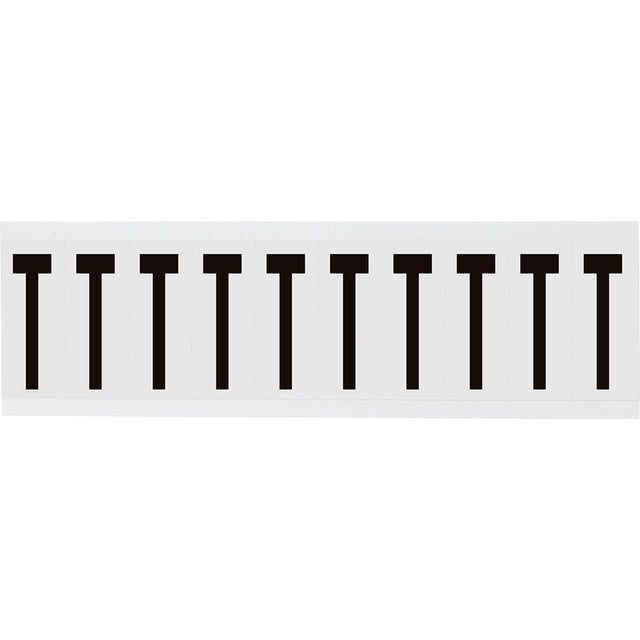 Zahlen & Buchstaben, B-499 (Nylongewebe), Weiß - T , 57 x 22 mm