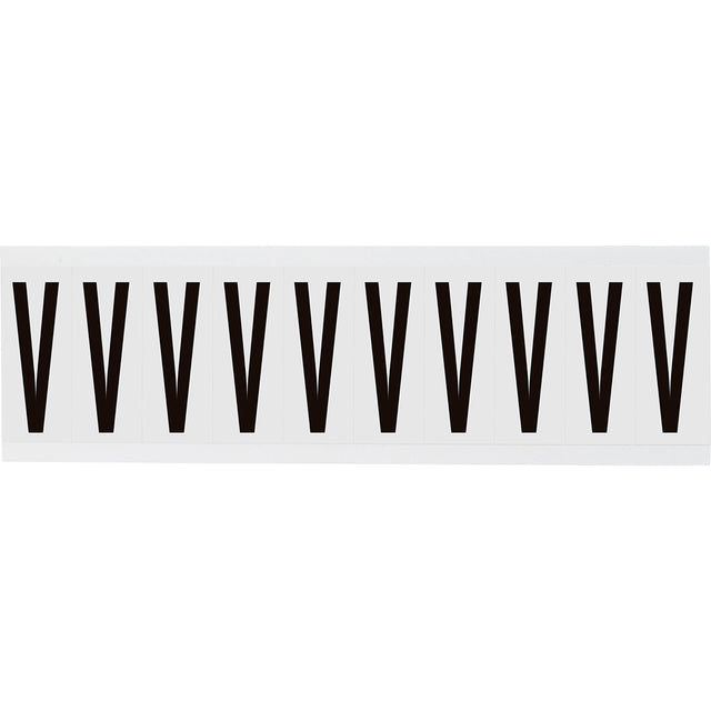 Zahlen & Buchstaben, B-499 (Nylongewebe), Weiß - V , 57 x 22 mm