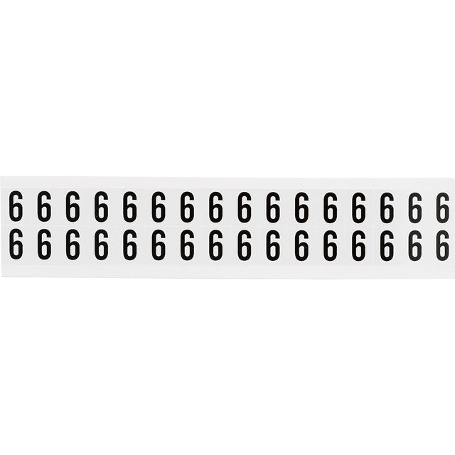 Zahlen & Buchstaben, B-499 (Nylongewebe), Weiß - 6 , 19 x 14 mm