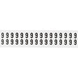 Zahlen & Buchstaben, B-499 (Nylongewebe), Weiß - 9 , 19 x 14 mm