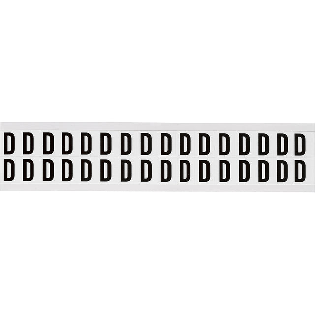Zahlen & Buchstaben, B-499 (Nylongewebe), Weiß - D , 19 x 14 mm