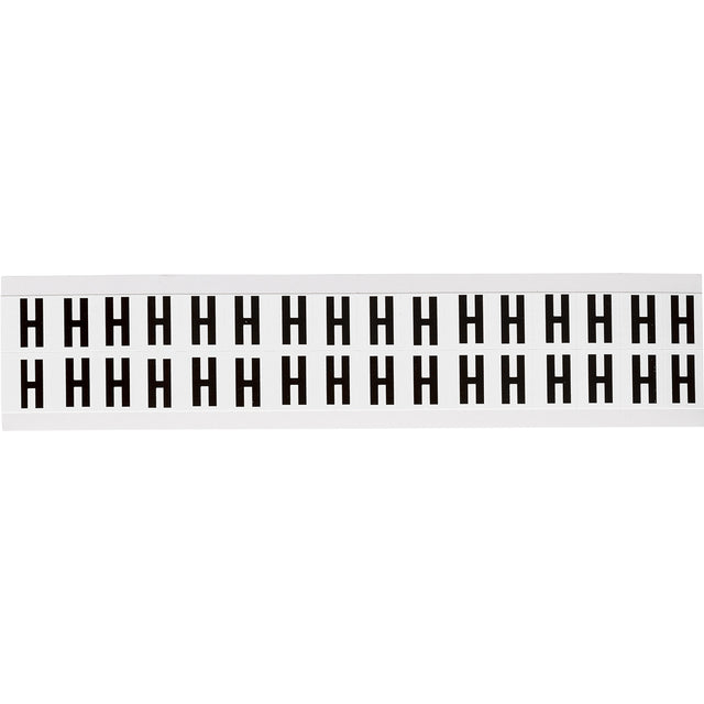 Zahlen & Buchstaben, B-499 (Nylongewebe), Weiß - H , 19 x 14 mm