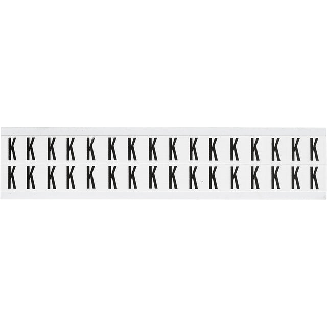 Zahlen & Buchstaben, B-499 (Nylongewebe), Weiß - K , 19 x 14 mm
