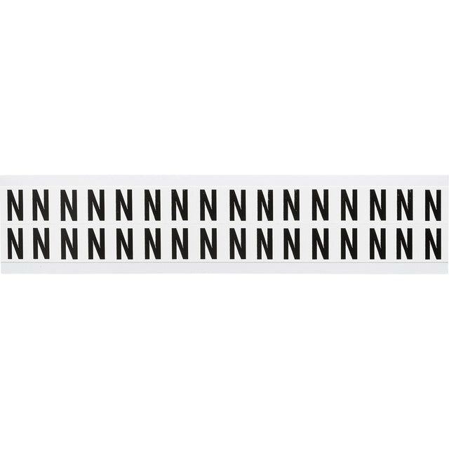 Zahlen & Buchstaben, B-499 (Nylongewebe), Weiß - N , 19 x 14 mm