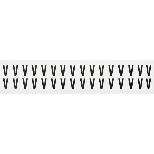 Zahlen & Buchstaben, B-499 (Nylongewebe), Weiß - V , 19 x 14 mm