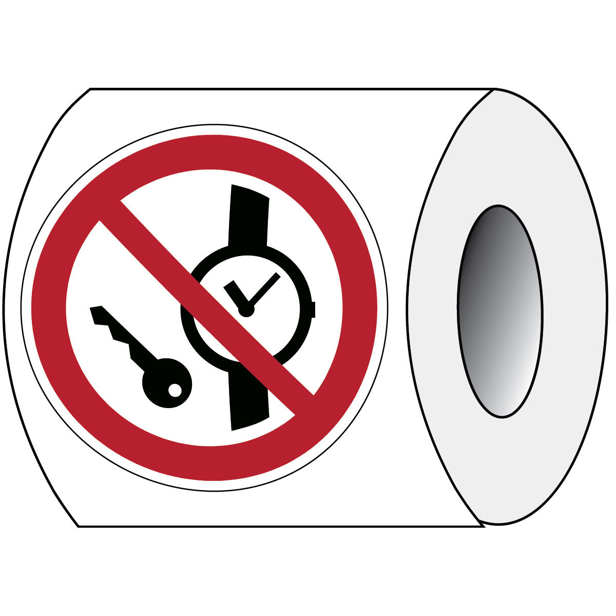 ISO safety sign - Carrying metal parts or watches is prohibited