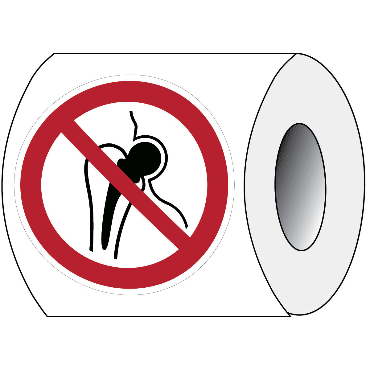 ISO Sicherheitskennzeichnung - Verboten für Personen mit Metallimplantaten