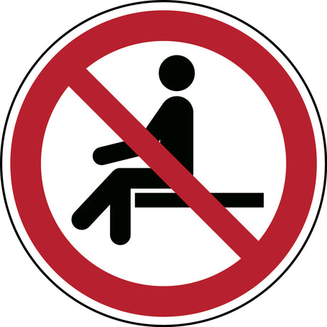 ISO Sicherheitskennzeichnung - Sitzen verboten