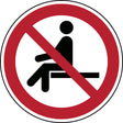 ISO Sicherheitskennzeichnung - Sitzen verboten
