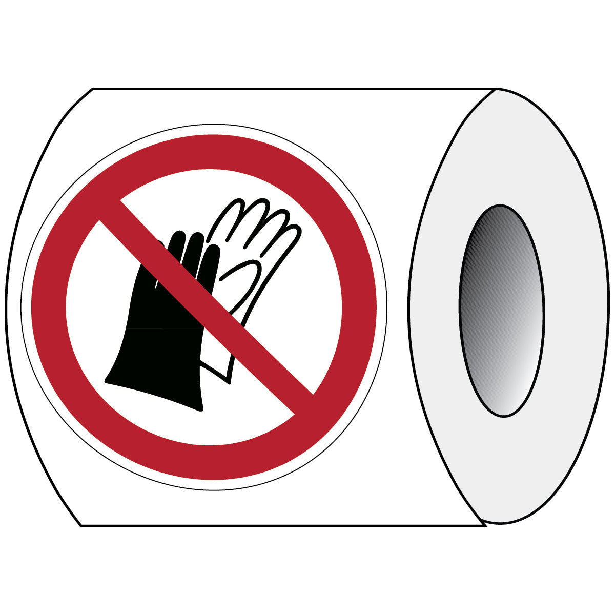 ISO safety sign - Wearing protective gloves is prohibited
