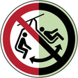 Schaukeln im Sessel verboten - ISO 7010