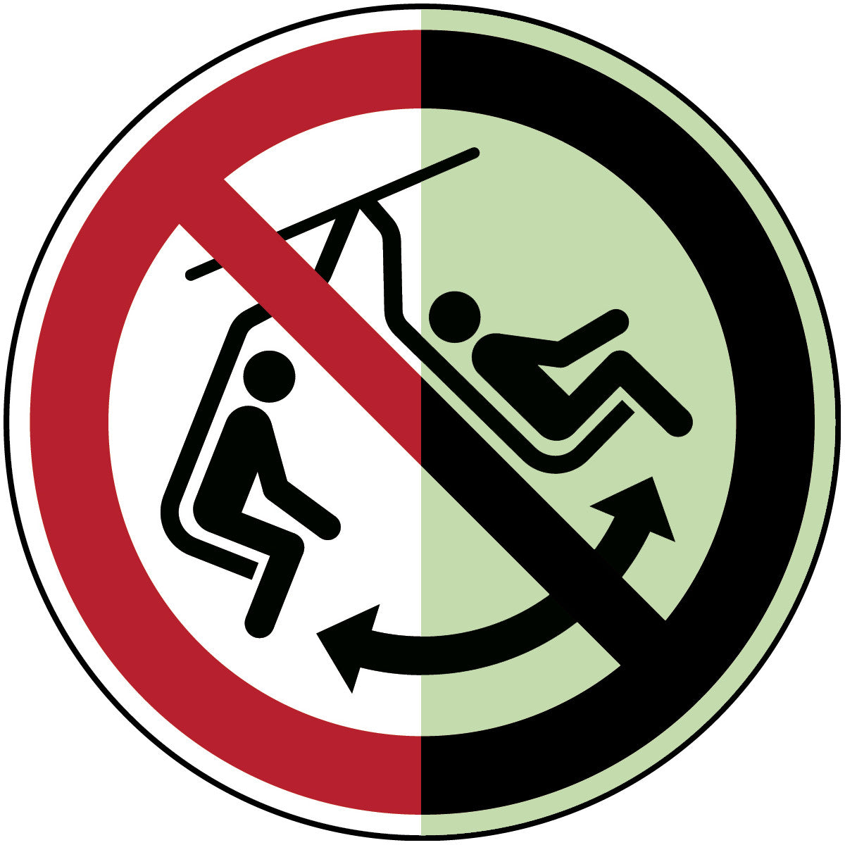 Schaukeln im Sessel verboten - ISO 7010