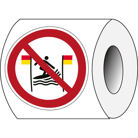 ISO Sicherheitskennzeichnung - Surfen zwischen den roten und gelben Fahnen verboten