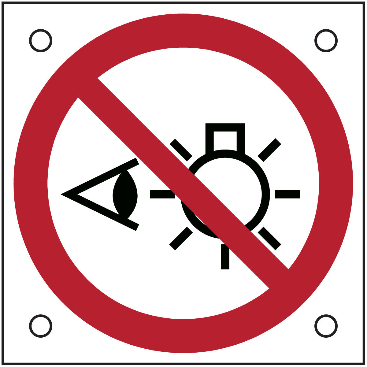 ISO safety sign - Do not look into the light source