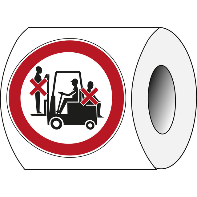 Sicherheitsetiketten auf Rolle - Mitfahren auf Gabelstapler verboten
