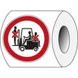 Sicherheitsetiketten auf Rolle - Mitfahren auf Gabelstapler verboten