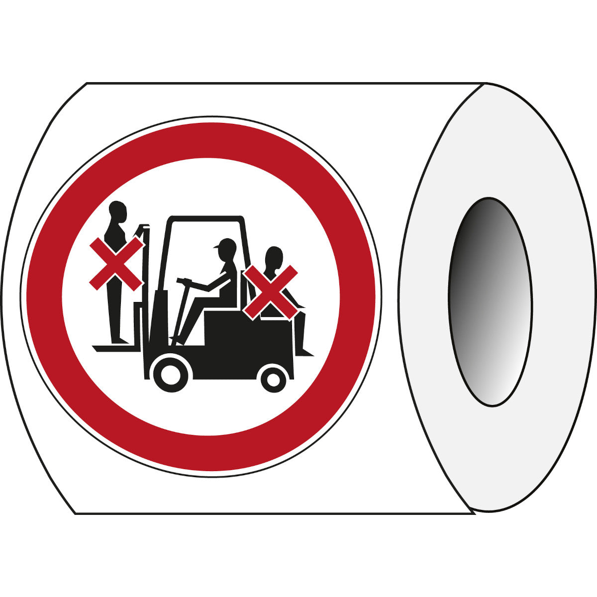 Sicherheitsetiketten auf Rolle - Mitfahren auf Gabelstapler verboten
