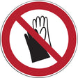 Verbotsschilder - Schutzhandschuhe tragen verboten