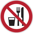 Verbotsschilder - Essen und Trinken verboten