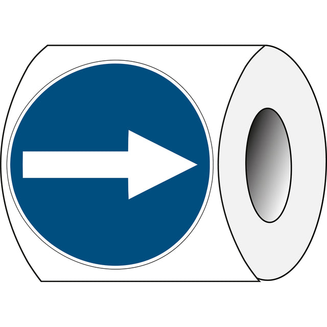 Sicherheitsetiketten auf Rolle - Richtungshinweis