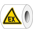 Sicherheitsetiketten auf Rolle - Warnung vor explosionsfähiger Atmosphäre