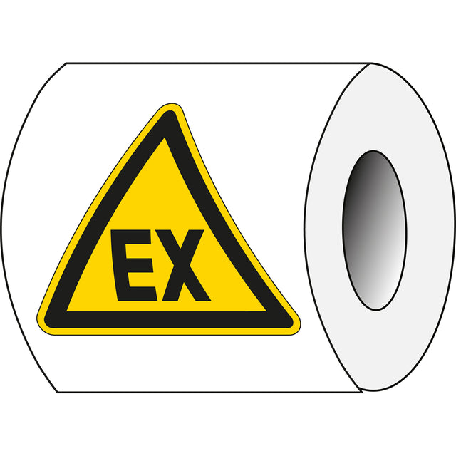 Sicherheitsetiketten auf Rolle - Warnung vor explosionsfähiger Atmosphäre