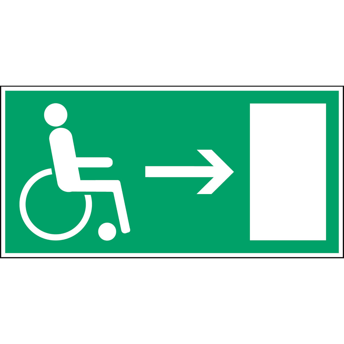 Fluchtwegkennzeichnung - Rettungsweg für Behinderte (rechts)